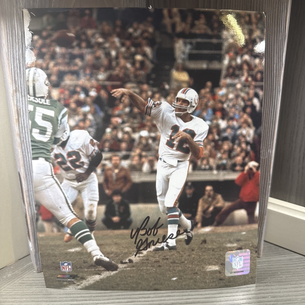 Bob Griese Signed 8x10 Photograph Miami Dolphins 17-0 Season NFL Authentication